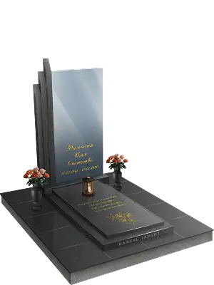 Памятник из светлого и черного гранитов